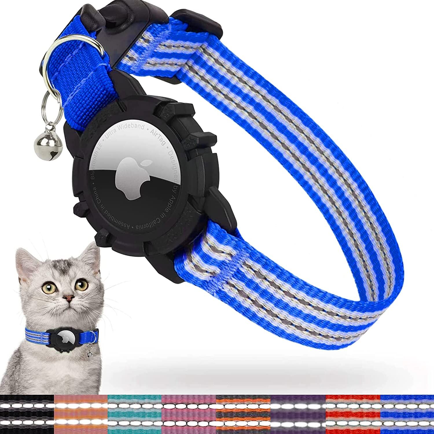 Waterproof Silicone Case for AirTag Adjustable Pet Collar GPS Cat