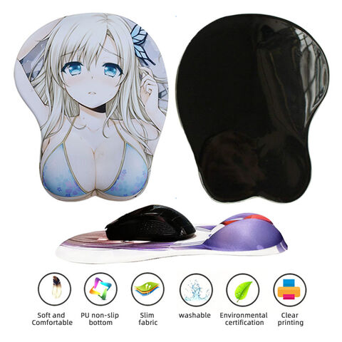 Ergonomic Silicone Gel Cartoon 3D Anime Mouse Pad Sexy Breast Girl