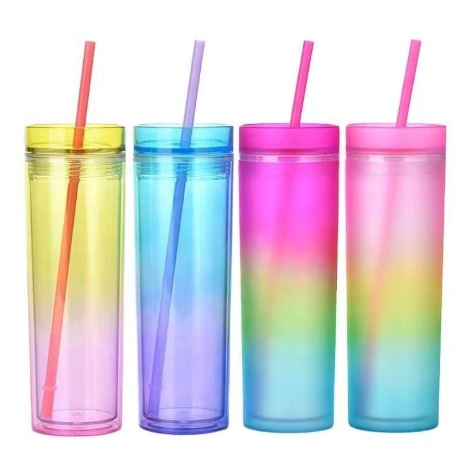 Buy Wholesale China Colorful Water Bottle With Straw- Gradient Bottles ...