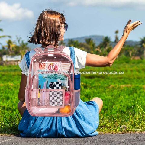 Fashionable clear backpacks hotsell