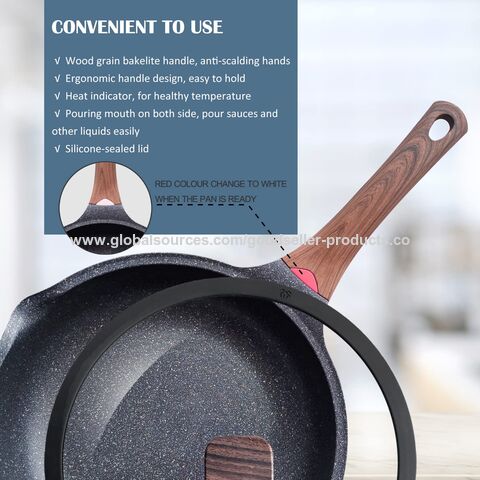 Buy Wholesale China Nonstick Deep Frying Saute-pan Skillet With Lid Ceramic  Coating Heat-indicator Induction Compatible & Frying Pan at USD 9.6