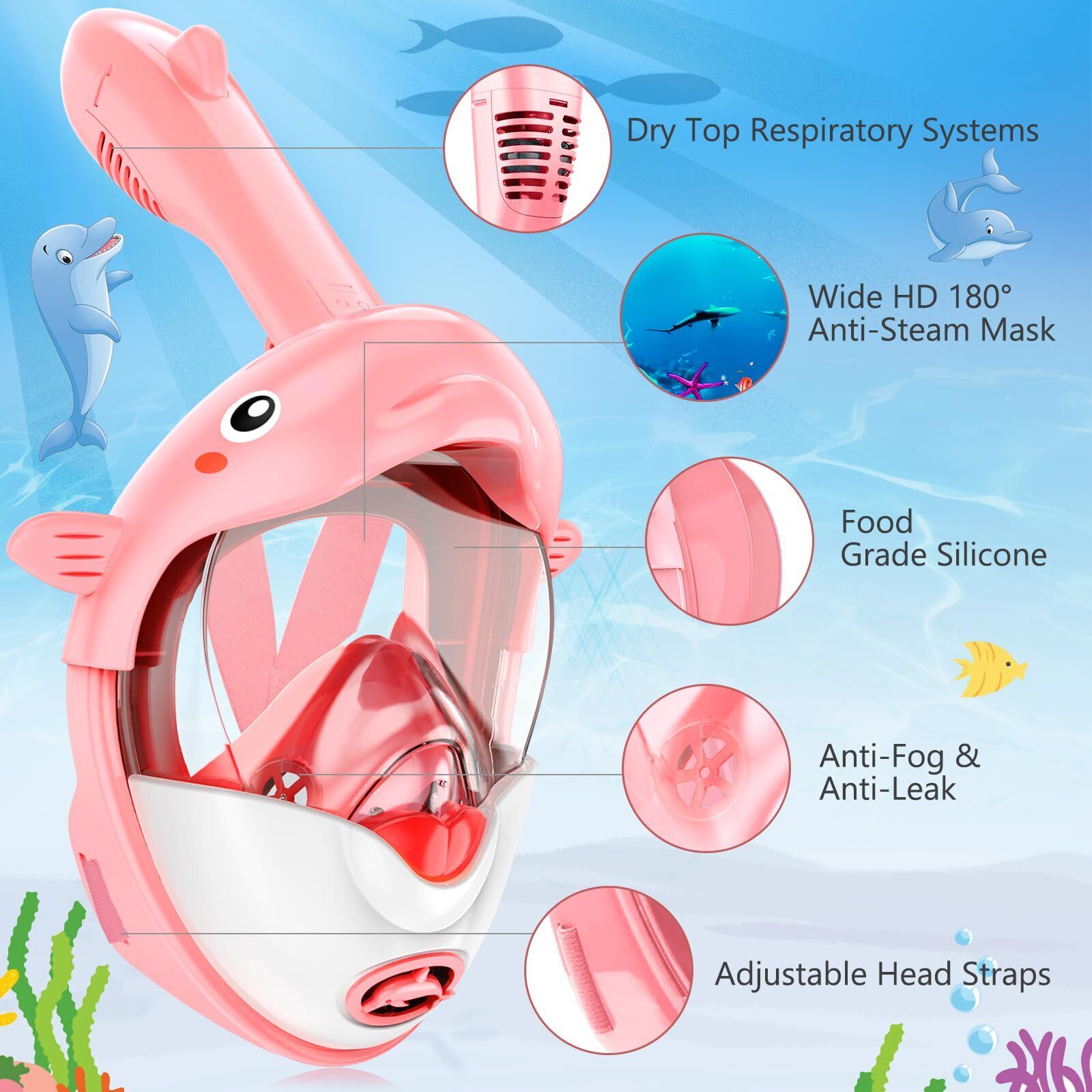 Buy Wholesale China 2023 Kids Snorkel Mask Full Face Snorkeling Gear ...