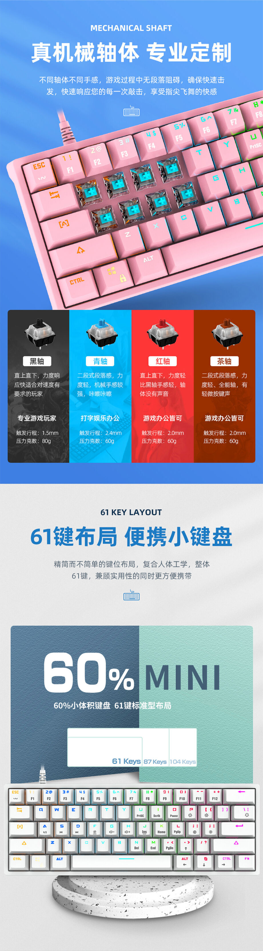 Buy Wholesale China Bsun Mechanical Gaming Keyboard, Rgb Light, Wired ...