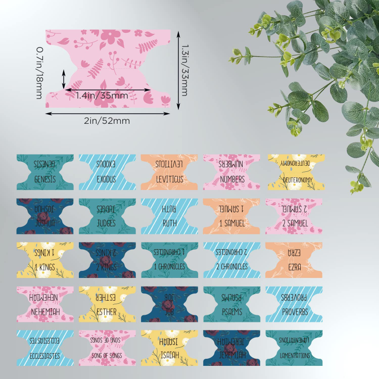 Bible Index Book Tabs Laminated With Matte Film Marker Colorful Bible