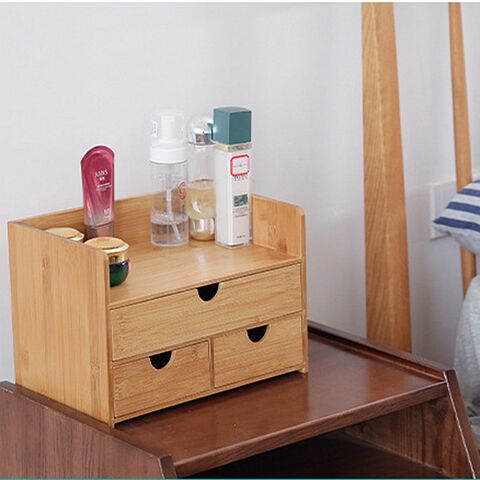 Buy Wholesale China Wholesale Bamboo Makeup Organizer Cosmetic Makeup  Storage Cosmetic Display Case Desk Organizer Box For Home Storage & Makeup  Organizer at USD 3.9