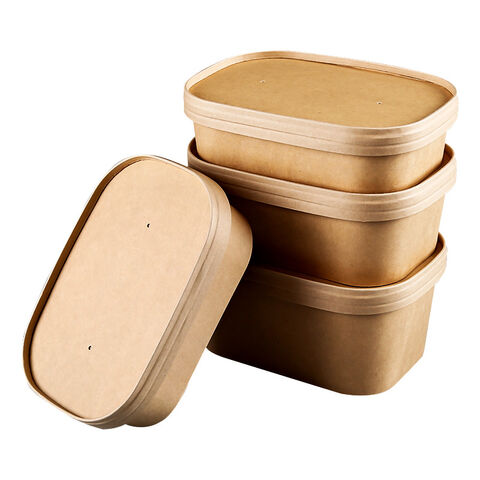 Buy Wholesale China Microwave Heating Lunch Box Spot Disposable Lunch Box  Kraft Paper Rectangular Bowl Takeout Lunch Box Disposable Bowls & Salad Bowl  at USD 0.02