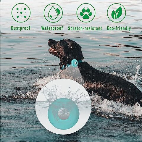 2 Pack IPX8 Waterproof AirTag Dog Collar Holder, Hidden Air Tag Case for  GPS Puppy Kitten Cat Collar,Silicone AirTag Mount Tracker Cover Compatible