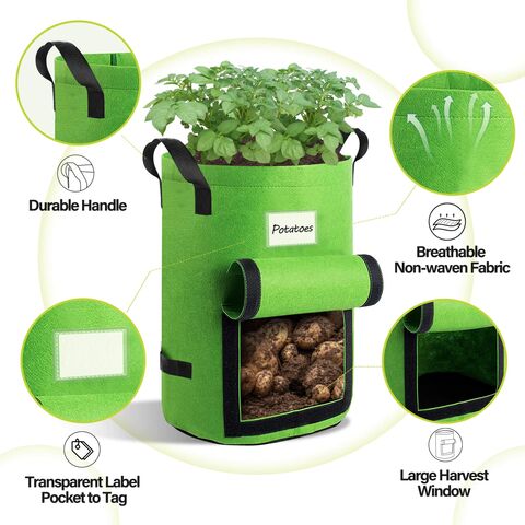 Potato Grow Bags Pe Planting Growing Bag With Flap And - Temu
