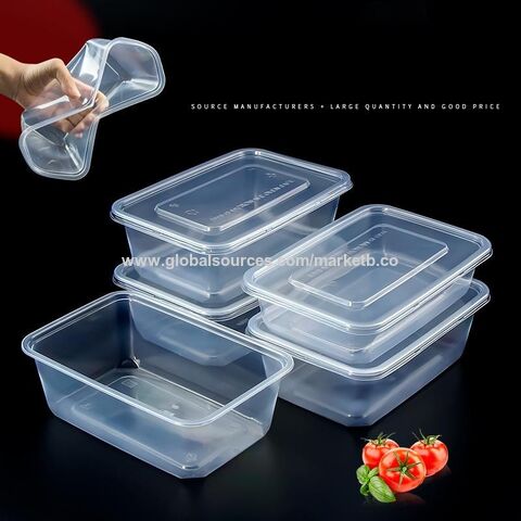 CLEAR PLASTIC ROUND CONTAINERS TUBS POTS WITH LIDS MICROWAVE FOOD SAFE  TAKEAWAY