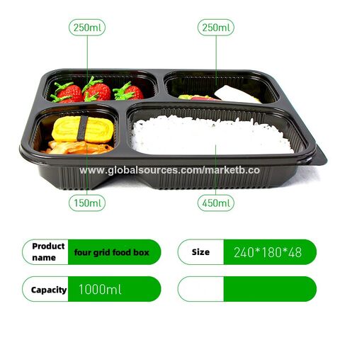 1000ml 2 envases desechables de compartimiento de la Caja de