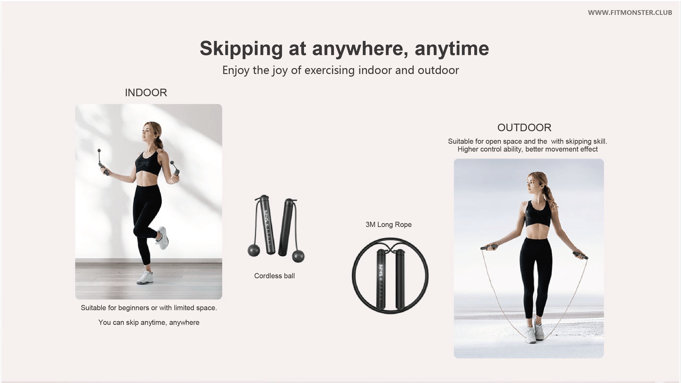 Buy Wholesale China Skipping Rope Jump Rope Cordless Rope For Home