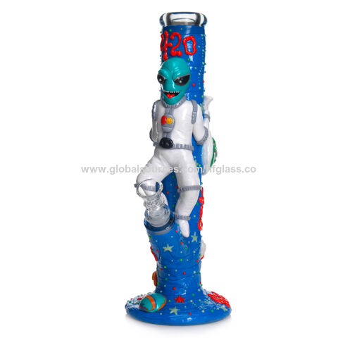 Buy Wholesale China New Design Wholesale 12 Inches 3d Hand Painted Aliens  Astronaut Smoking Water Pipe Luminous Straight Glass Bong Glow In The Dark  & Glass Bong at USD 8.9