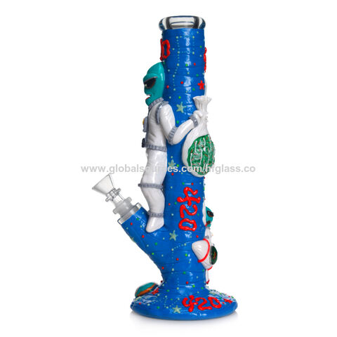 Buy Wholesale China New Design Wholesale 12 Inches 3d Hand Painted Aliens  Astronaut Smoking Water Pipe Luminous Straight Glass Bong Glow In The Dark  & Glass Bong at USD 8.9