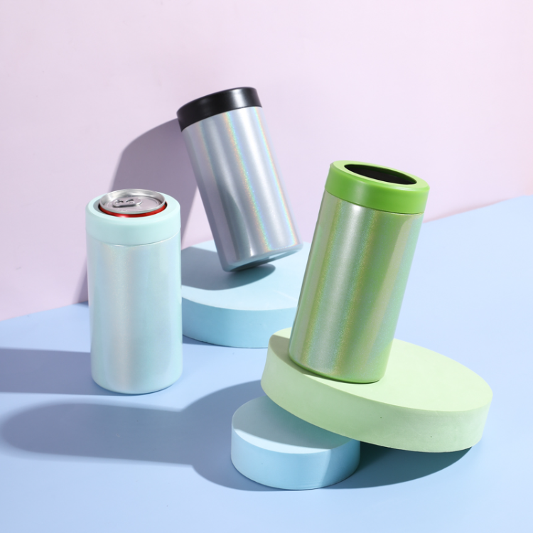 Buy Wholesale China 18/8 Stainless Steel Can Cooler Laser Engraved 12