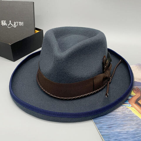 Sombrero de Jazz Fedora de estilo inglés para hombre, de lana