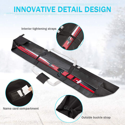 Bolsa de viaje para esquíes individual, portátil y reciclable para transportar esquíes, bolsa para snowboard