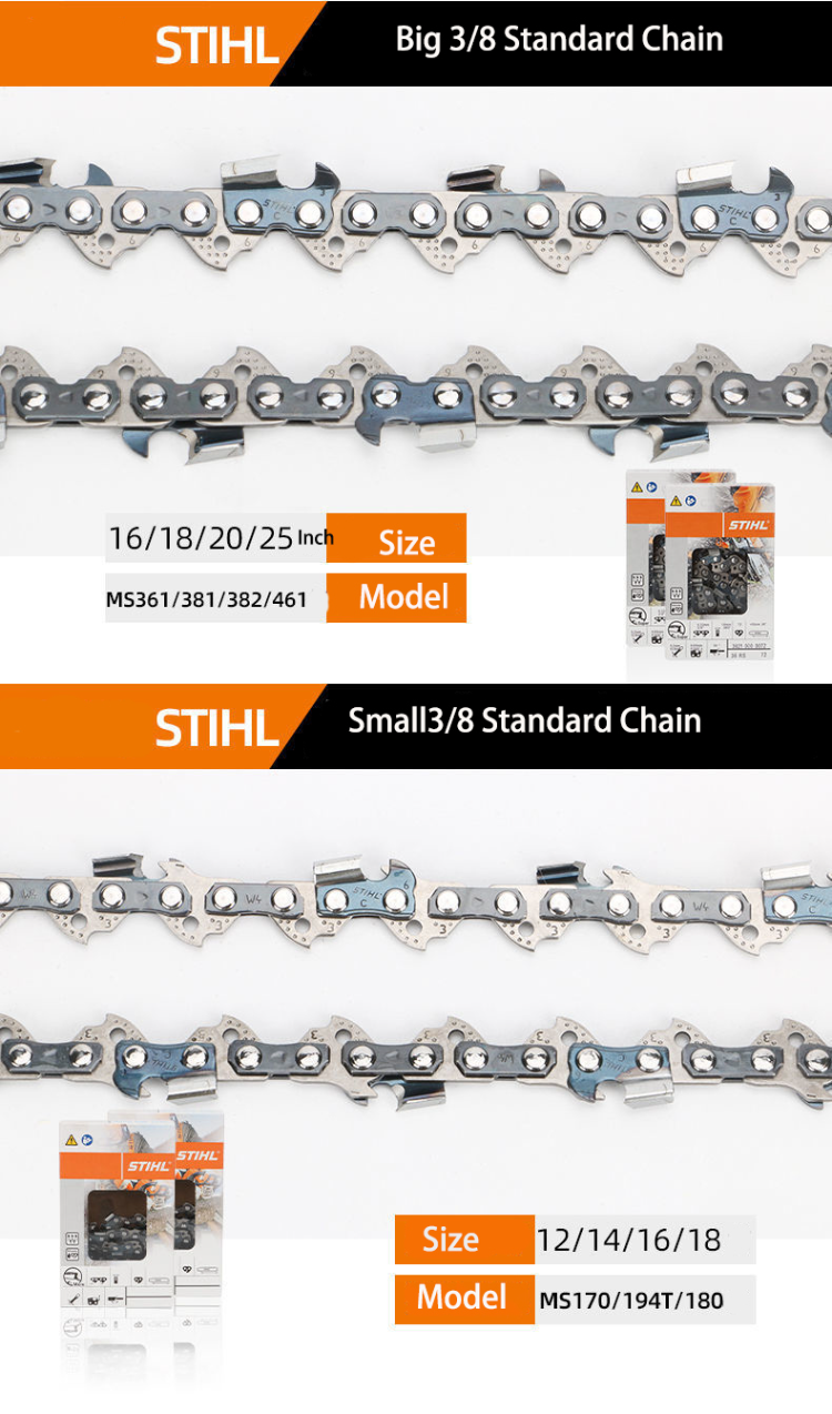 Tungsten Carbide Chainsaw Chain 3/8 063 72 Dl Sportsman Pocket 36 Inch ...