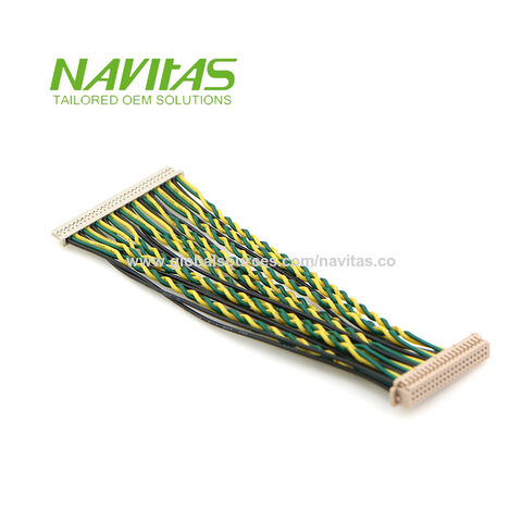 Custom 40 Pin Lvds Cable Assembly 0.5mm Pitch lcd lvds cable Horizontal  mating type micro