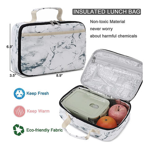 Marble Lunch Bag For Women Girls Insulated Lunch Tote Bags