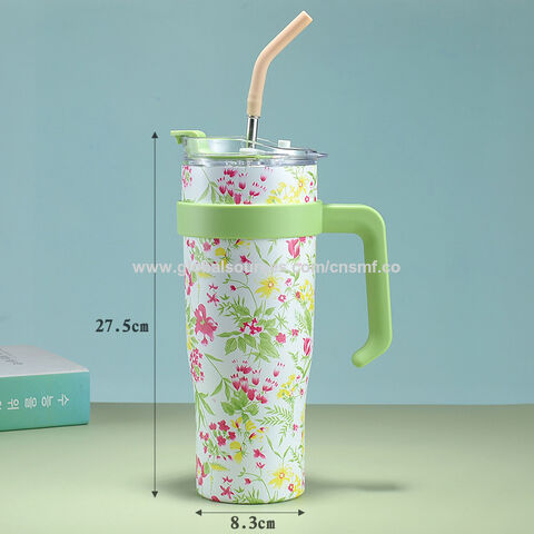 1200ml/40oz Insulated Tumbler With Handle And Straw, Stainless