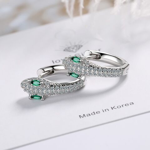 Brincos de diamante de luxo para mulheres, acessórios de fivela de orelha, brincos de cobra de cobre com design exclusivo