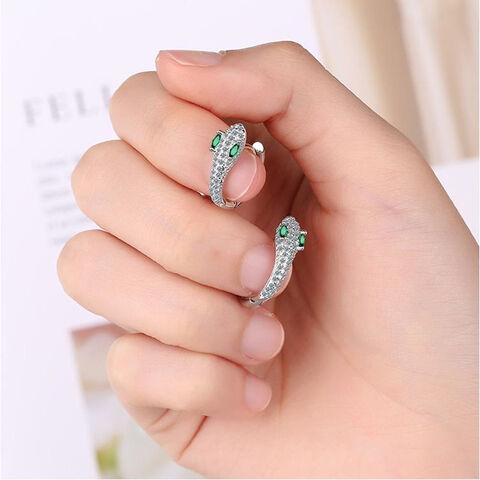 Brincos de diamante de luxo para mulheres, acessórios de fivela de orelha, brincos de cobra de cobre com design exclusivo