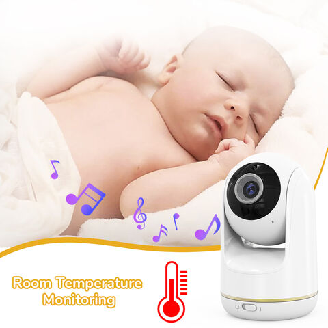 Babyphone Caméra Moniteur pour Bébé Caméra Surveillance WiFi Intérieure  Rotative 360° avec Vision nocturne, Audio