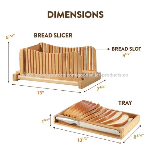 Buy Wholesale China Bamboo Foldable Bread Tray Cutting Slices Wooden Manual  Bread Slicer & Slicer at USD 4.19