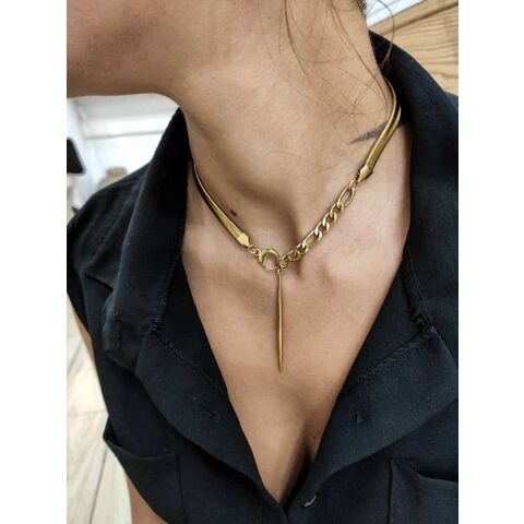 Trendy Colored AAA Round Zircon 18K Gold Plated Stainless Steel Waterproof  Cuban Chain Choker Necklace for Women Party Jewelry - AliExpress