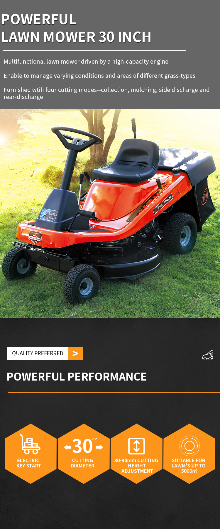 Newest Grass Machine Cj30gzzhl150 Mower Tractor Of 30inch Ride On Lawn ...