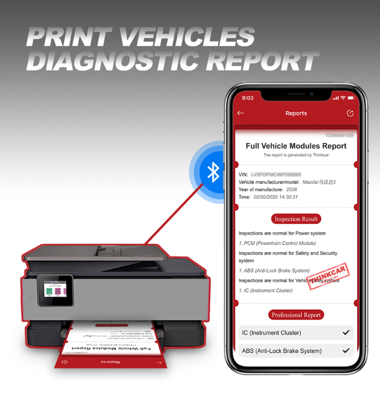 Thinkcar Printer Modular Accessory Print Vehicle Diagnostic Tool