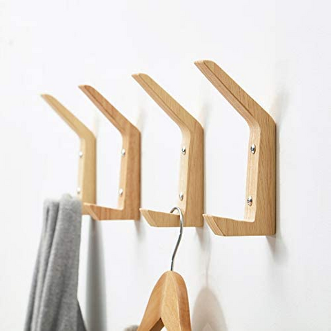 Wall Clothes Hooks Solid Wood Wall Hooks Towel Coat Clothes Rack