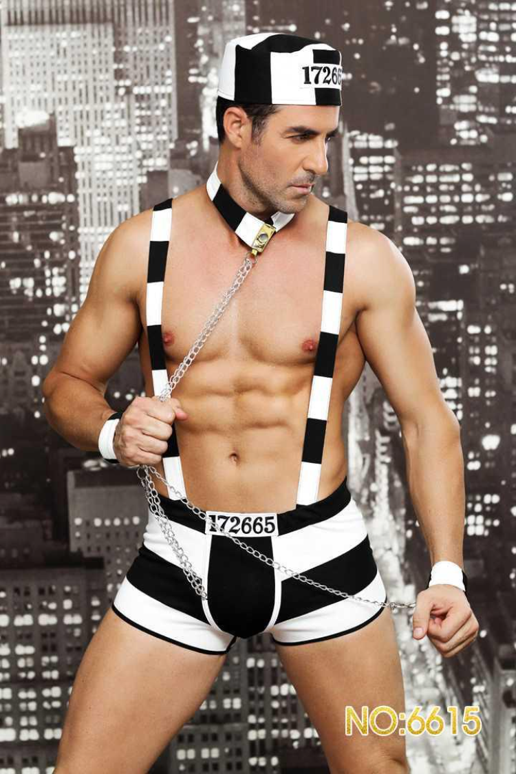 Sexy Men Prisoner Costume Uniform Outfit Sexy Lingerie White Black Hat  Collar Wristband Role Play Night Club 6615 - Explore China Wholesale  Prisoner Costumes and Cosplay Lingerie, Men S Sexy Underwear, Womens