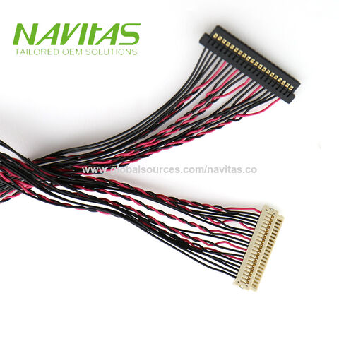 LVDS Cable 20 Pin JAE FIS20S Connector Customized Cable for LCD Panel