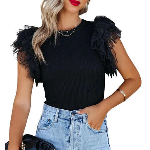 Compre Novo Fornecedor Primavera Verão Mulher Vestuário Moda Casual Mulheres  Tops Camisas Das Mulheres e Camisas Femininas de China por grosso por 7 USD