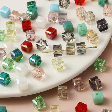 Cheap Crystal Glass Crystal Square Beads Loose Spacer Bead for DIY