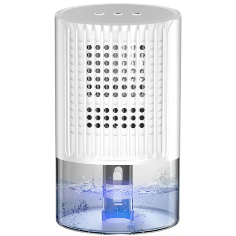 Déshumidificateur à domicile Séchoir à air silencieux Absorbeur d’humidité  Séchoir électrique avec réservoir d’eau de 1000ml pour chambre à coucher