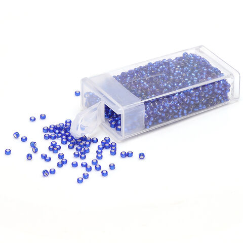 Caja de cuentas para joyería DIY de Yiwu, cuentas de vidrio de 2 mm para punto de cruz, accesorios de joyería, cuentas delica