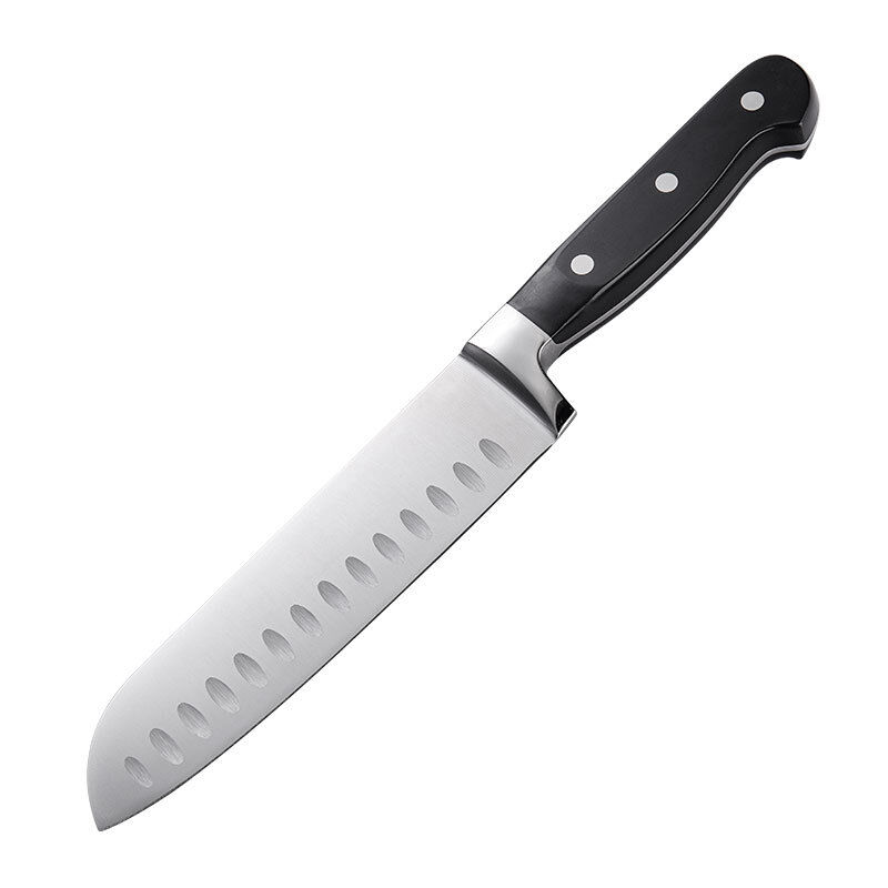 Knife Set - 6pcs Wave-pattern Non-stick Stainless Steel Knives, Black  Handle