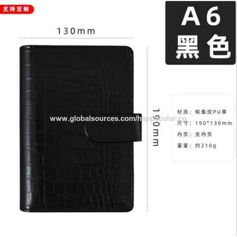 A7 Binder Wallet Cash Envelopes PU Leather Budget Binder Crocodile Pattern  Cover