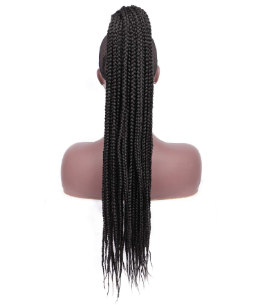 Long 3x Box Braids Ponytail Hairpiece Clip In Braiding Synthetic Ponytail  Crochet Braided Drawstring Ponytail Hair Extensions $7.2 - Wholesale China Ponytail  Box Braid at factory prices from Shanghai Joy Biotech Co.