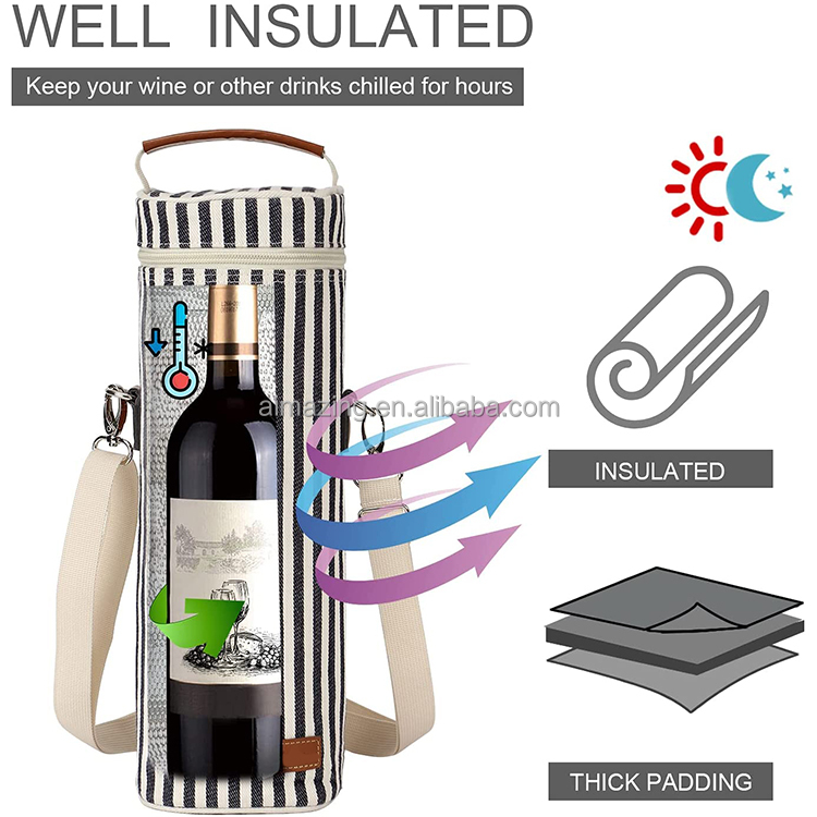 Buy Wholesale China Single Bottle Insulated Wine Tote 1 Bottle Carrier ...