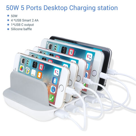 Station de Charge USB. 5 ports USB Organisateur de Quick Chargeur