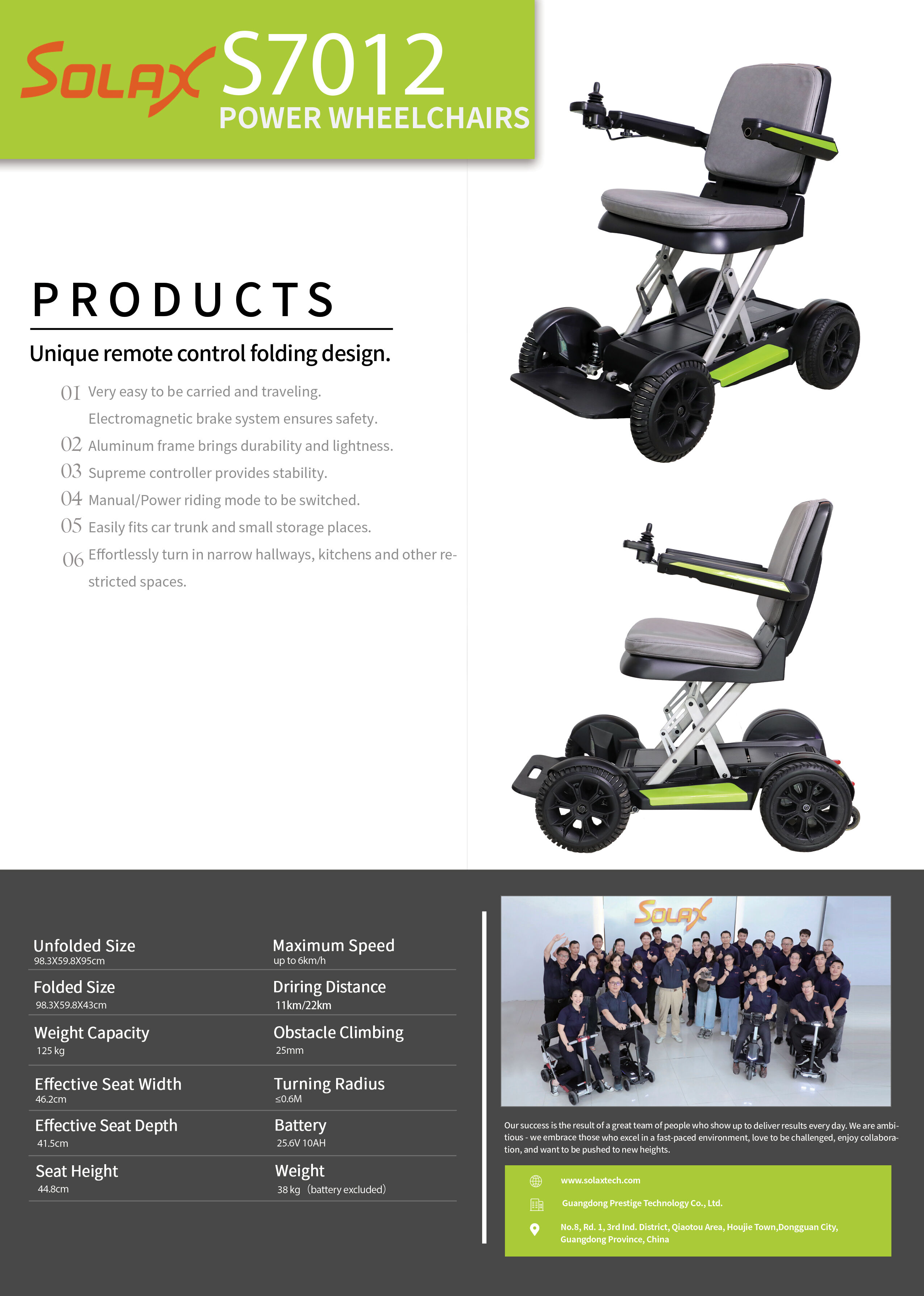 Buy Wholesale China S7012 Power Electric Wheelchair Automatic Folding