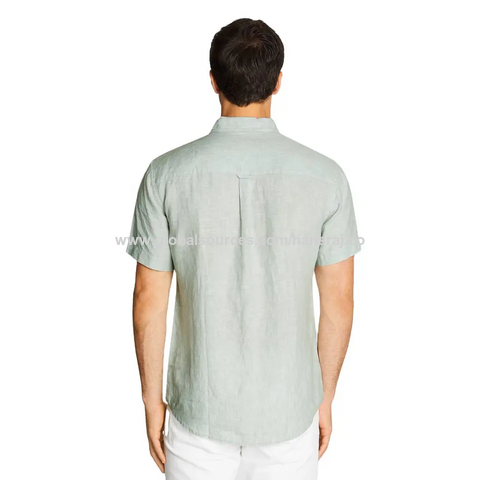 Lässiges Herren Leinenhemd aus weichem und atmungsaktivem Baumwoll-Leinen-Material für heiße Sommer.