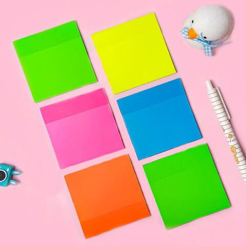 Memo Sticky Notes Pads Paper Stickers Note Adhesive Clear Writing Self Mini  Colorful Message Translucent Pad