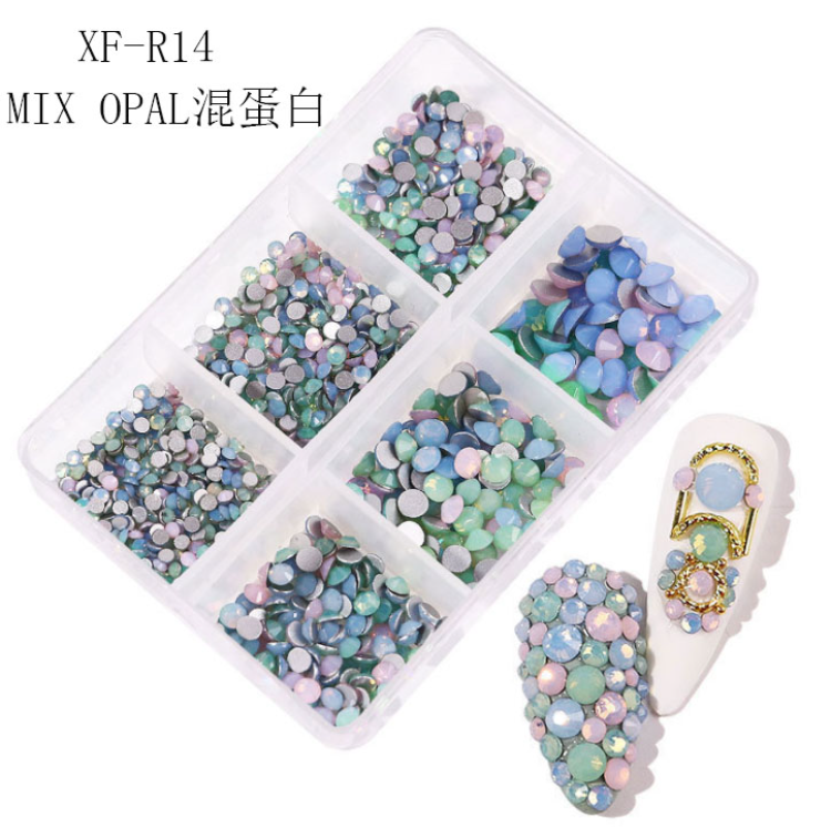 Dropship 1 Box Different Shape Nail Stones 3D DIY Nail Art Crystal