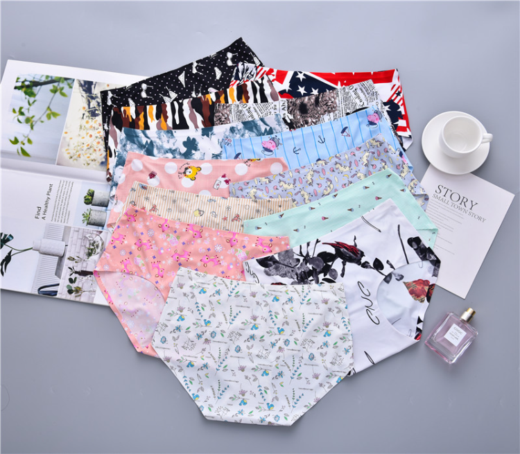 Bulk Buy China Wholesale Cute Cartoon Printed Ice Silk Underwear Ladies  Sweet Seamless Sexy Waist One-piece Breathable Briefs Panties For Women  Adults $0.88 from Shantou Chaoyang District Guiyu Zhenhan Knitted Underwear  Factory