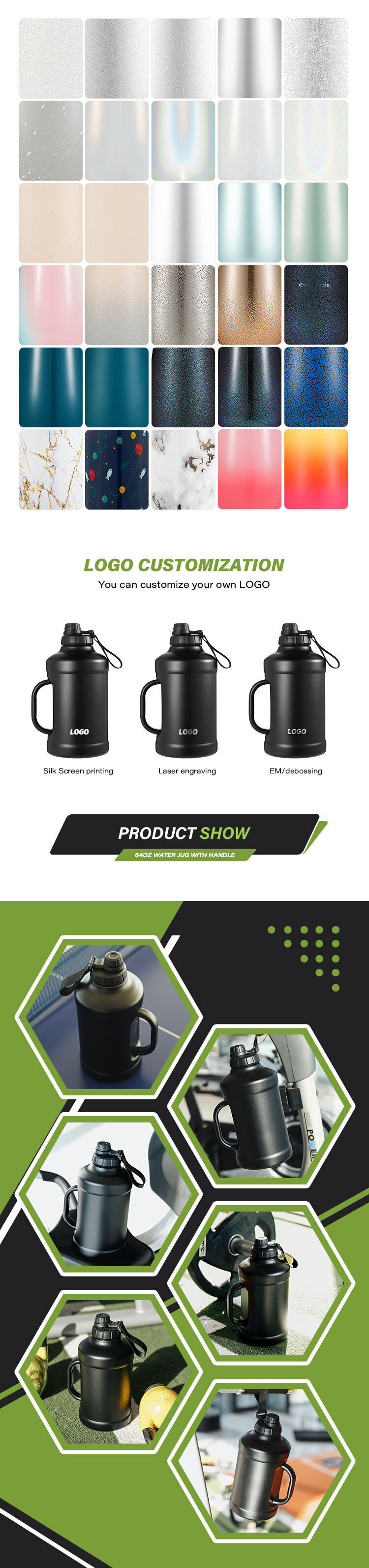 Odm Supplier Everich Bpa Free 18/8 Stainless Steel Water Jug Half ...