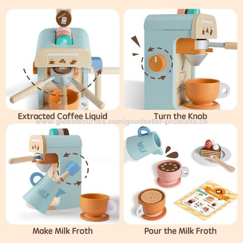 Juguetes De Cafetera De Madera Para Niños, Máquinas De Juego De Espresso -  Accesorios De Cocina De Juego Para Niños Y Niñas Regalos